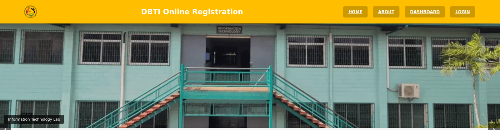 DBTI Online Registration and Payment System - Screenshot of the interface